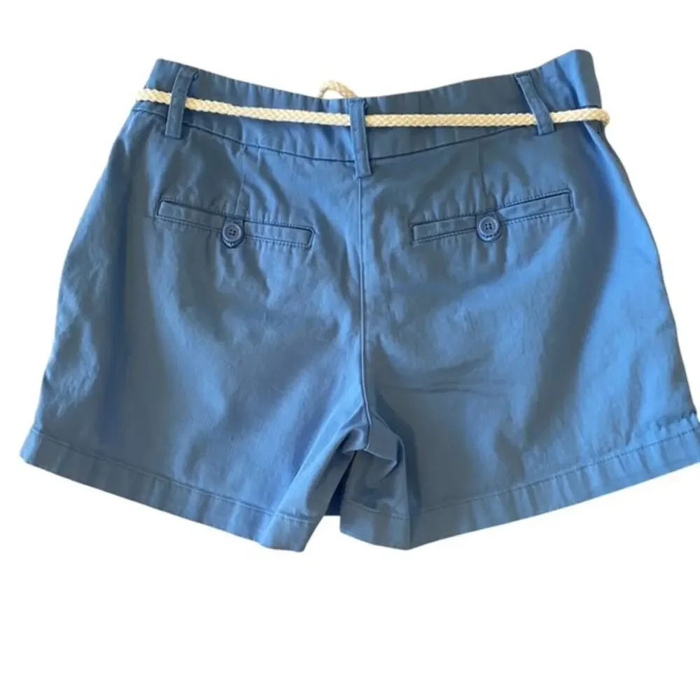 British Khaki Blue Flat Front Chico Shorts - Size 6
